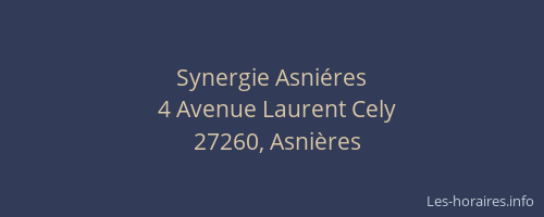 Synergie Asni&eacute;res