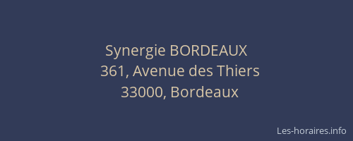 Synergie BORDEAUX