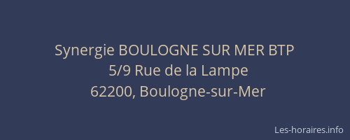 Synergie BOULOGNE SUR MER BTP