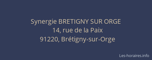 Synergie BRETIGNY SUR ORGE