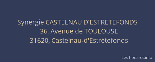 Synergie CASTELNAU D'ESTRETEFONDS