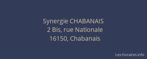 Synergie CHABANAIS