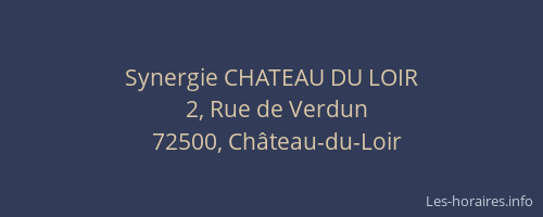 Synergie CHATEAU DU LOIR