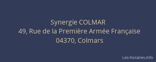 Synergie COLMAR
