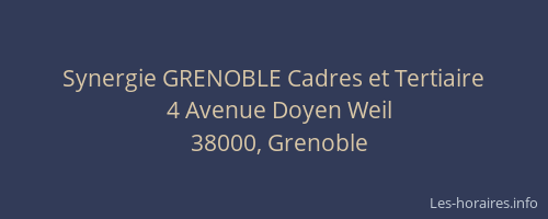 Synergie GRENOBLE Cadres et Tertiaire