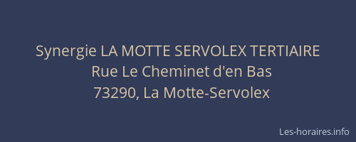Synergie LA MOTTE SERVOLEX TERTIAIRE