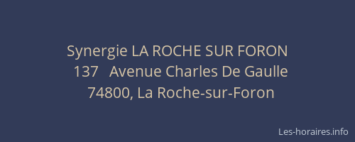 Synergie LA ROCHE SUR FORON