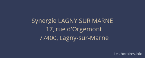 Synergie LAGNY SUR MARNE