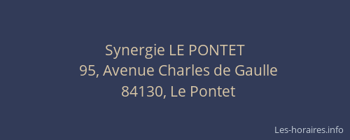 Synergie LE PONTET