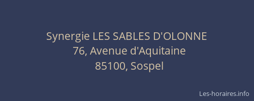 Synergie LES SABLES D'OLONNE