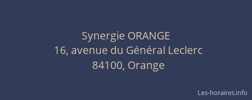 Synergie ORANGE