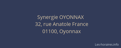 Synergie OYONNAX