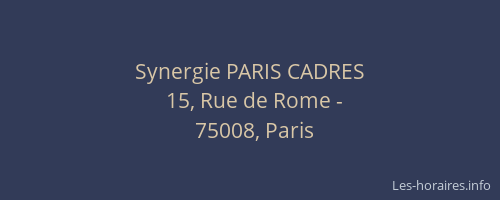 Synergie PARIS CADRES