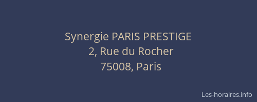 Synergie PARIS PRESTIGE