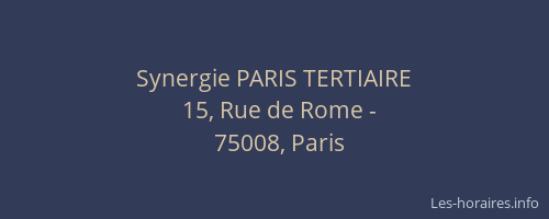 Synergie PARIS TERTIAIRE