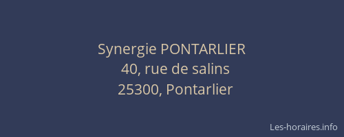 Synergie PONTARLIER
