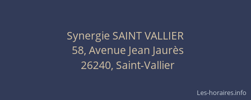 Synergie SAINT VALLIER