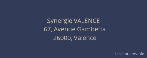 Synergie VALENCE