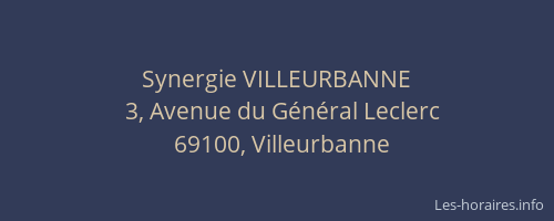 Synergie VILLEURBANNE