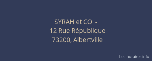 SYRAH et CO  -