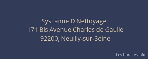 Syst'aime D Nettoyage