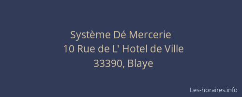 Syst&egrave;me D&eacute; Mercerie