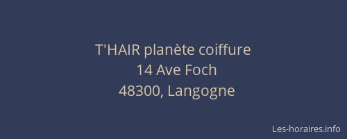 T'HAIR plan&egrave;te coiffure