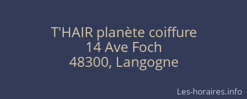 T'HAIR planète coiffure
