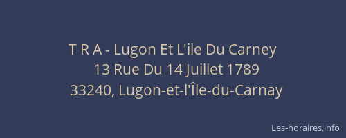 T R A - Lugon Et L'ile Du Carney