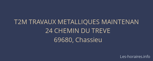 T2M TRAVAUX METALLIQUES MAINTENAN
