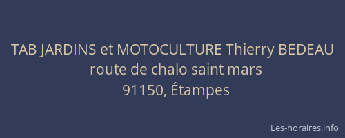 TAB JARDINS et MOTOCULTURE Thierry BEDEAU