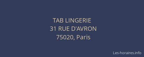 TAB LINGERIE
