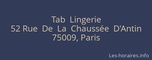Tab  Lingerie