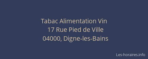 Tabac Alimentation Vin