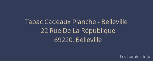 Tabac Cadeaux Planche - Belleville