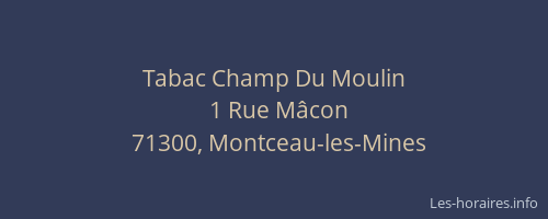 Tabac Champ Du Moulin