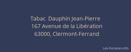 Tabac  Dauphin Jean-Pierre