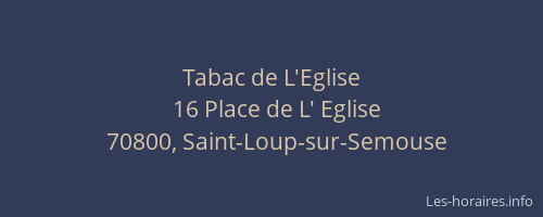 Tabac de L'Eglise