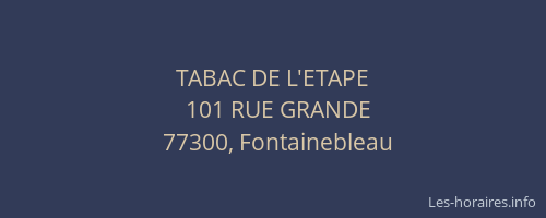 TABAC DE L'ETAPE
