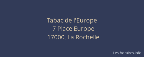 Tabac de l'Europe