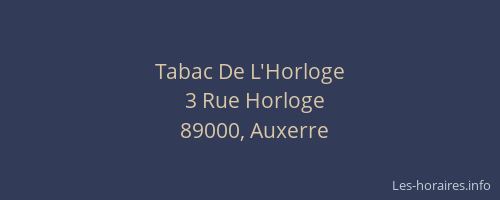 Tabac De L'Horloge