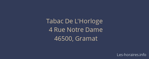 Tabac De L'Horloge