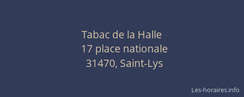 Tabac de la Halle