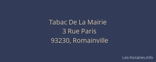 Tabac De La Mairie