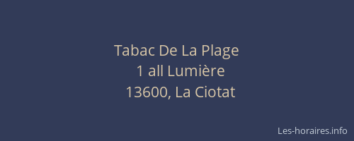 Tabac De La Plage