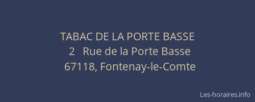 TABAC DE LA PORTE BASSE