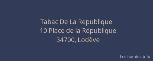 Tabac De La Republique