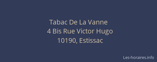 Tabac De La Vanne