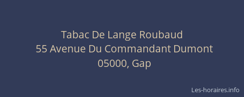 Tabac De Lange Roubaud