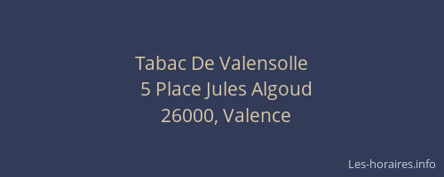Tabac De Valensolle